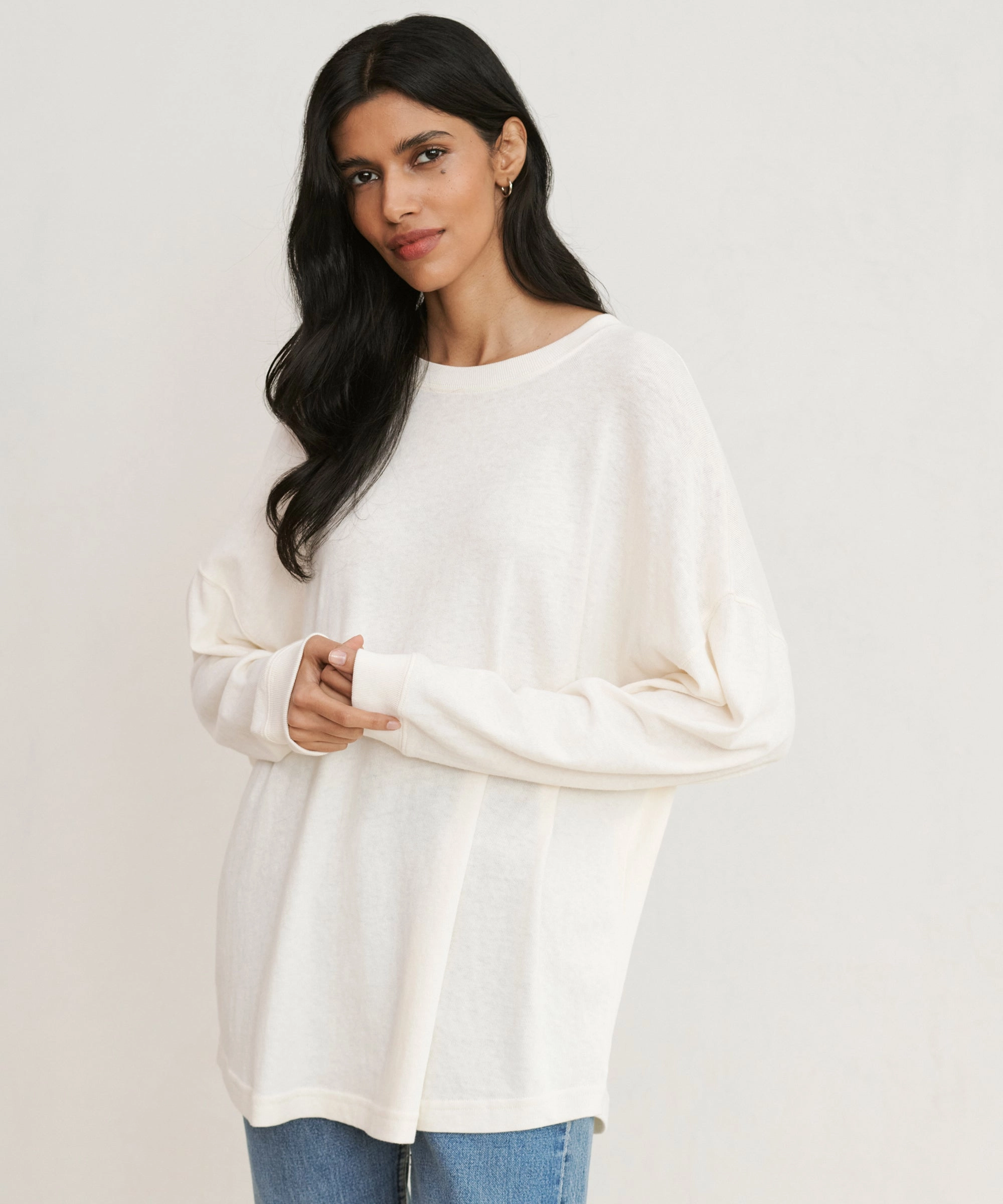 BreathableMeshInsert Boyfriend Long-Sleeve Tee