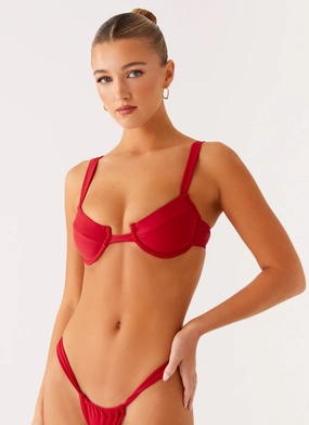 Airlie Balconette Bikini Top - Deep Red Polypropylene