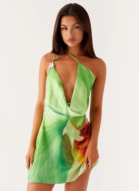 Special-Edition Effortless Pair Aiva Mini Dress - Green Floral