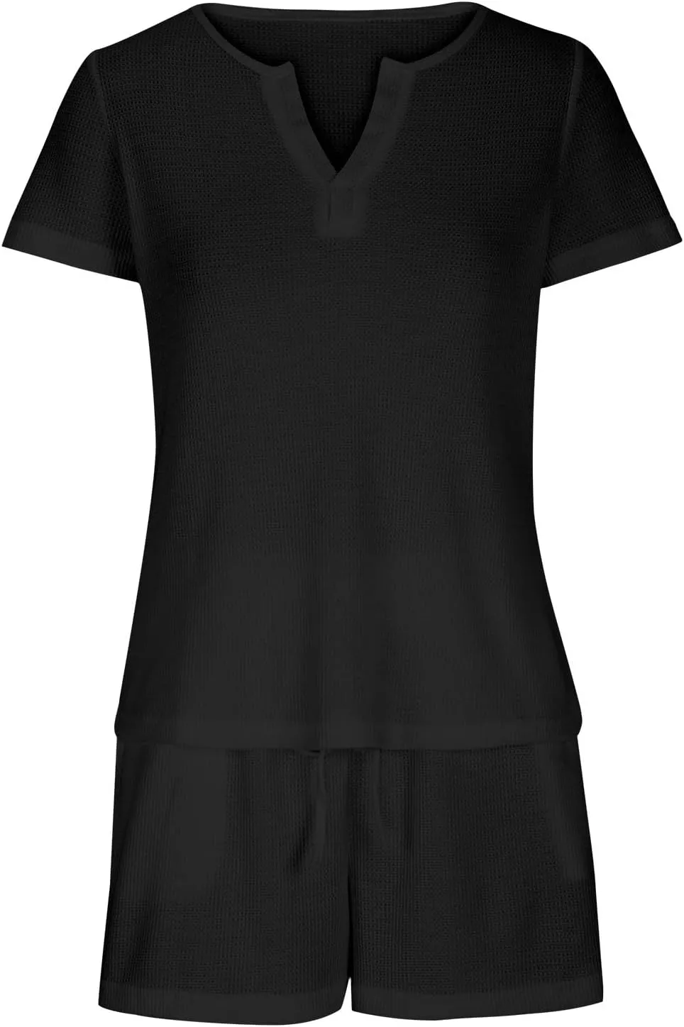 Akklian Pajamas Set for Women Plus Size soft Knit Lounge Set 2 Piece Sleeveless Top and Shorts Loungewear Sets with Pockets