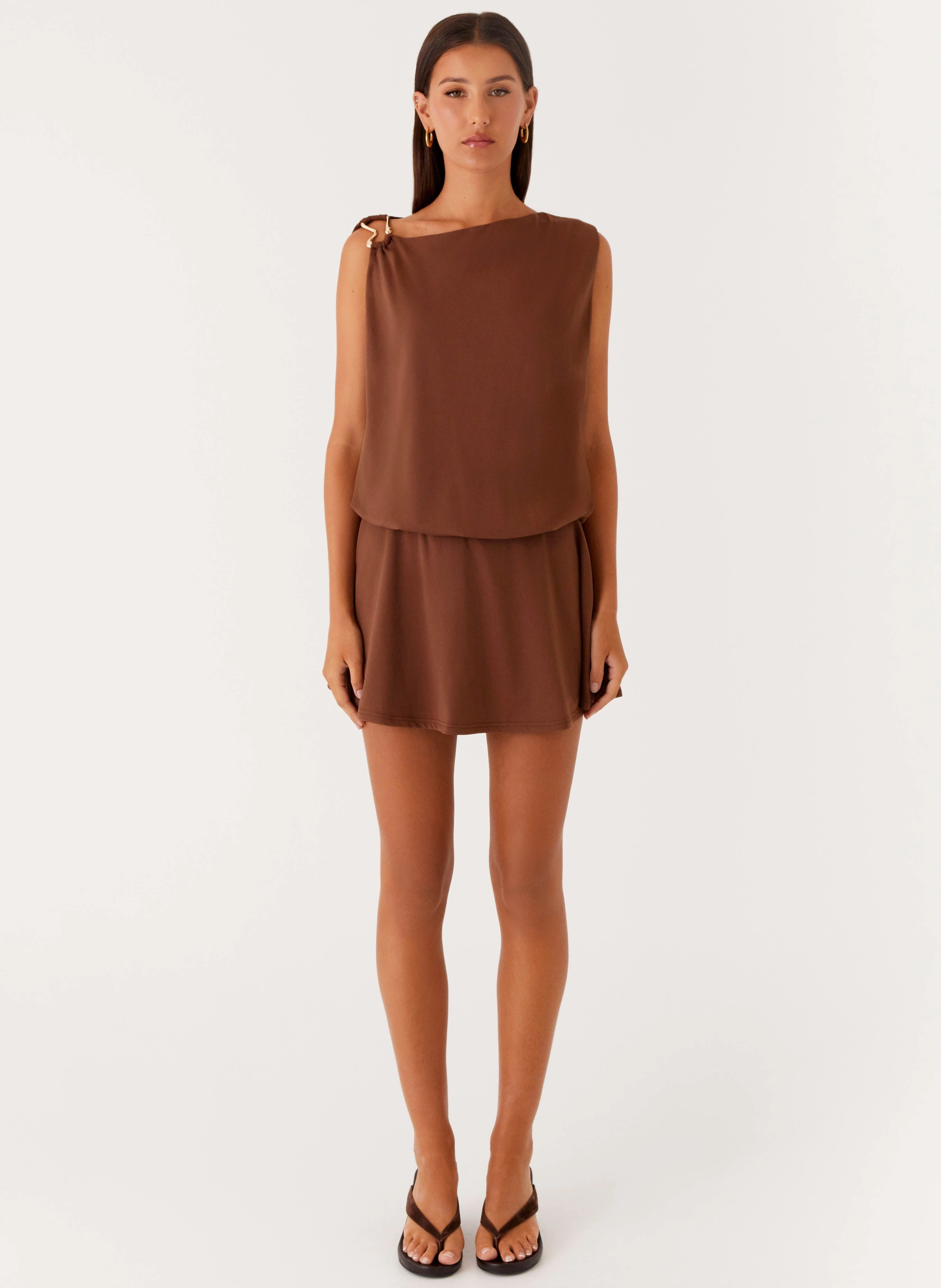 Casual Pick Ala Mini Dress - Chocolate