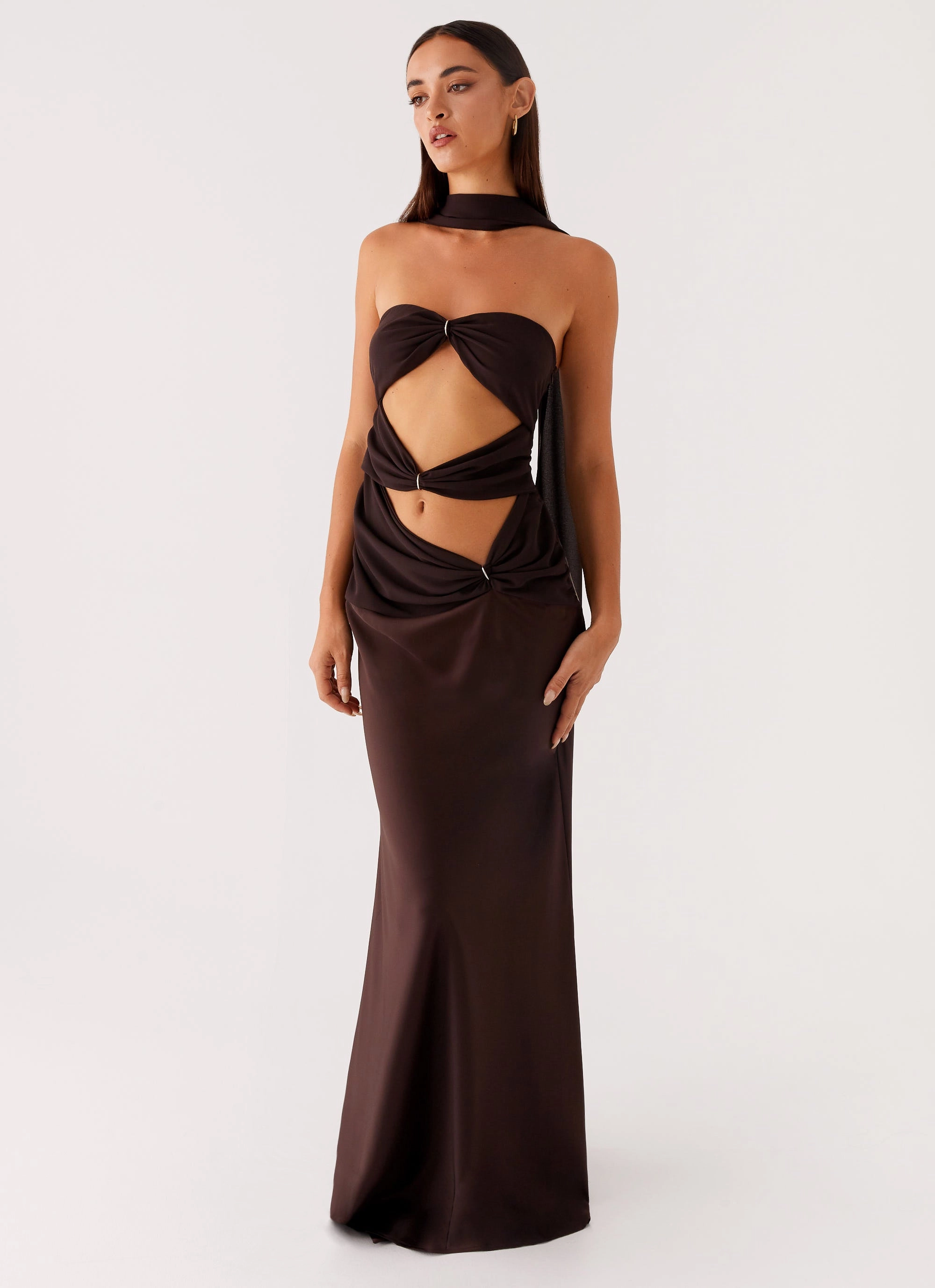 Alaine Scarf Maxi Dress - Dark Chocolate All Gender