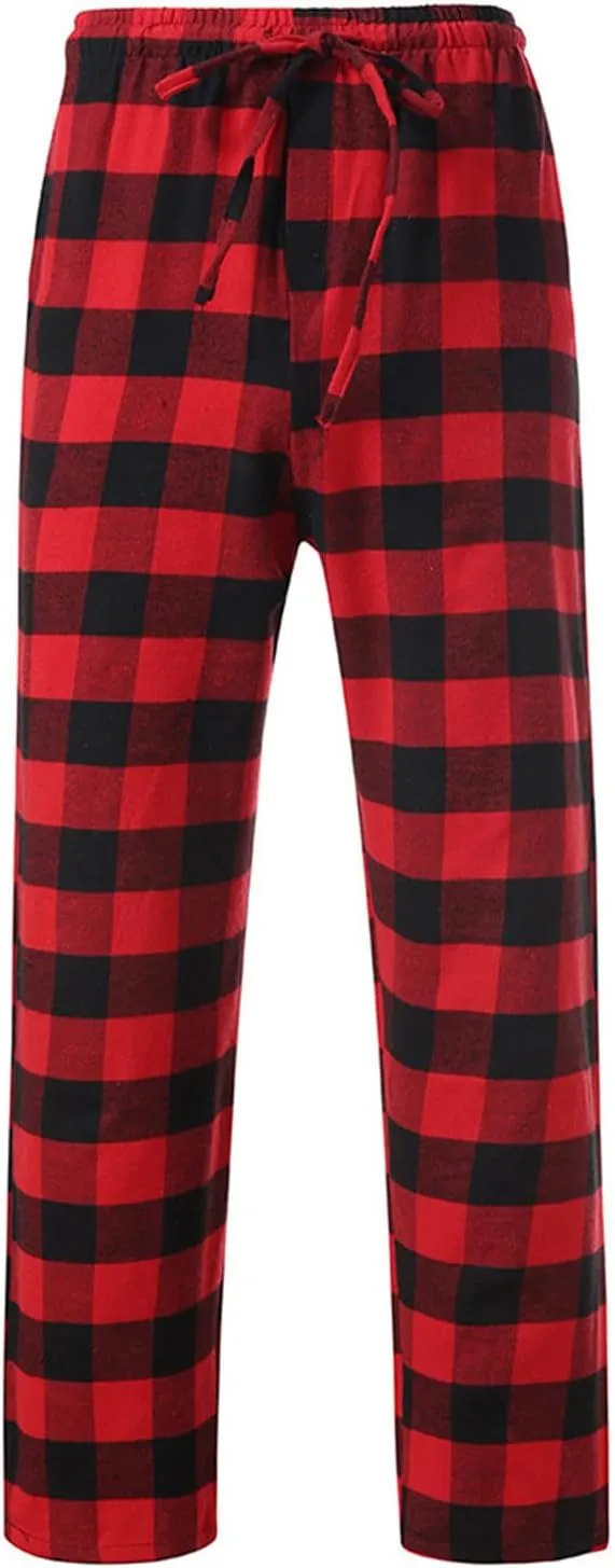 Alalaso Men's Pajama Bottom Pants Buffalo Plaid Lounge Winter Sleepwear Pants Casual Homewear Bottoms Drawstring and Pockets