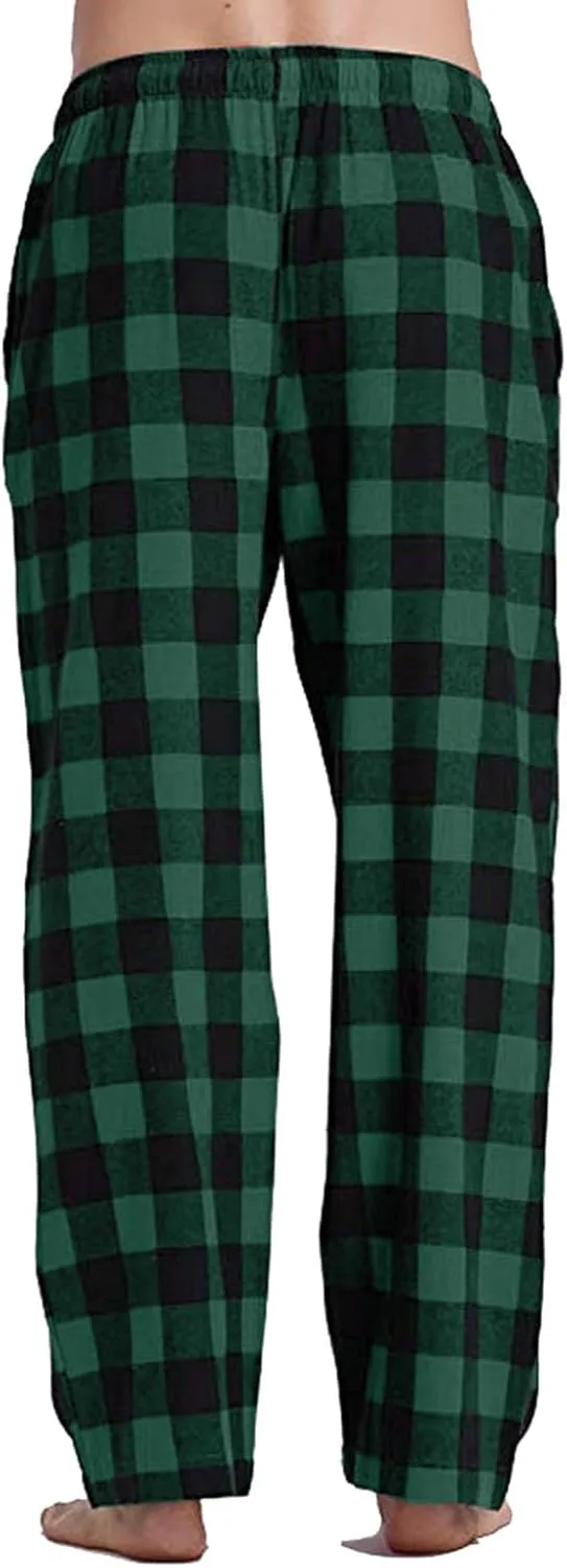 Alalaso Men's Pajama Bottom Pants Buffalo Plaid Lounge Winter Sleepwear Pants Casual Homewear Bottoms Drawstring and Pockets
