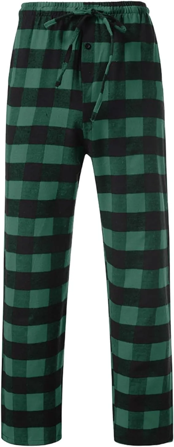 Alalaso Men's Pajama Bottom Pants Buffalo Plaid Lounge Winter Sleepwear Pants Casual Homewear Bottoms Drawstring and Pockets