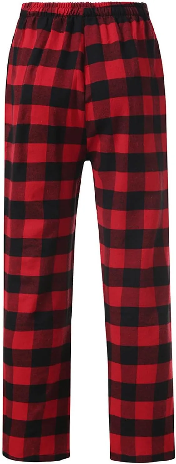 Alalaso Men's Pajama Bottom Pants Buffalo Plaid Lounge Winter Sleepwear Pants Casual Homewear Bottoms Drawstring and Pockets