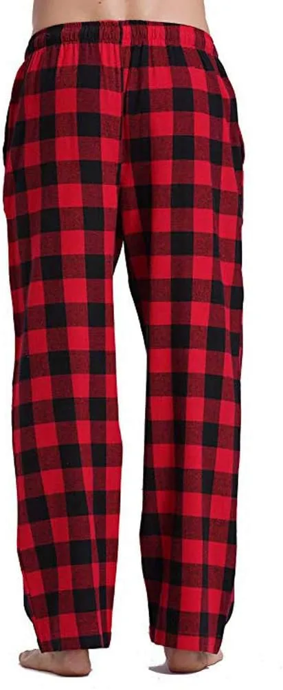 Alalaso Men's Pajama Bottom Pants Buffalo Plaid Lounge Winter Sleepwear Pants Casual Homewear Bottoms Drawstring and Pockets