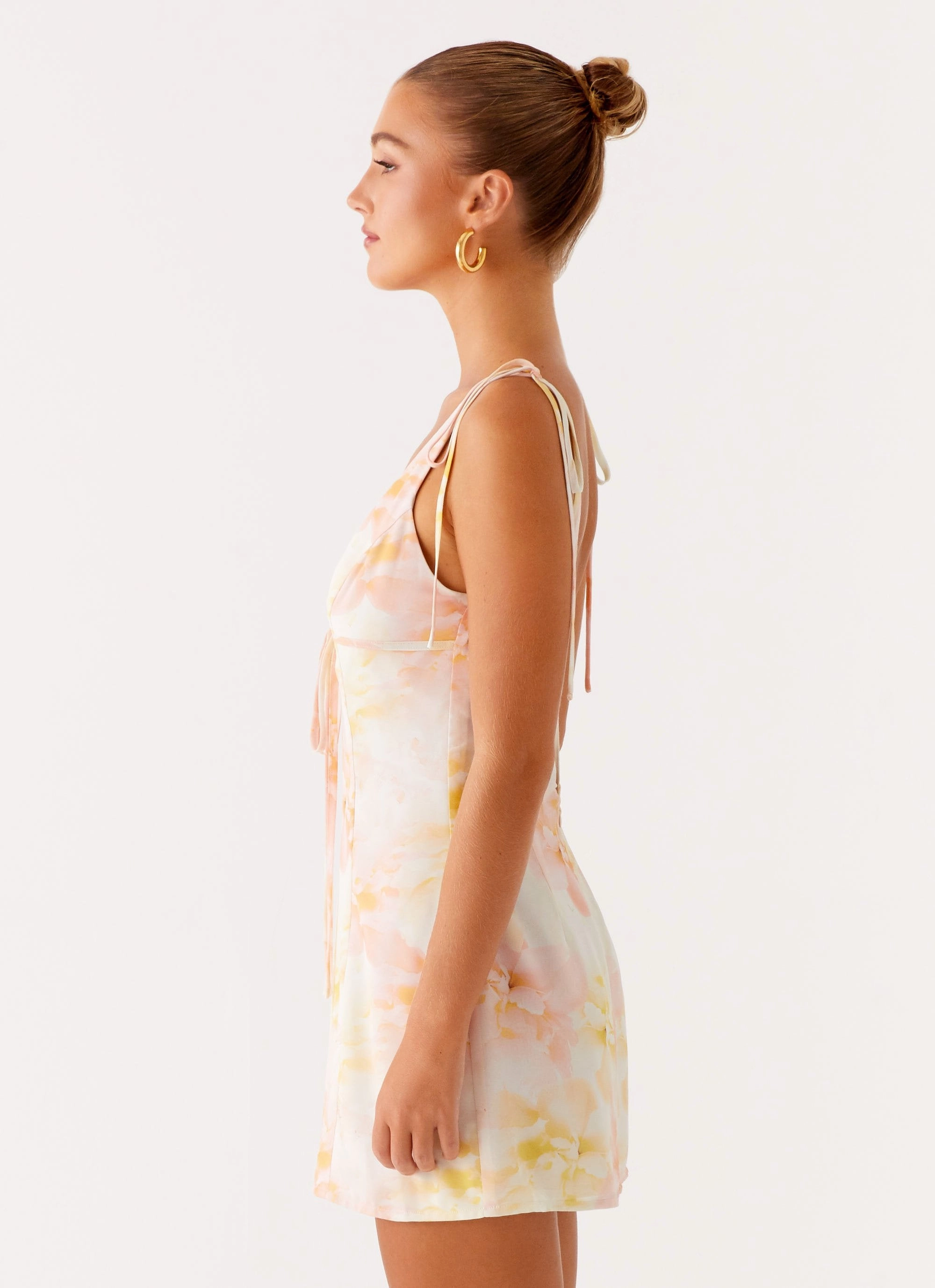 Alden Mini Dress - Floral Print Layered Comfort Trend Detail