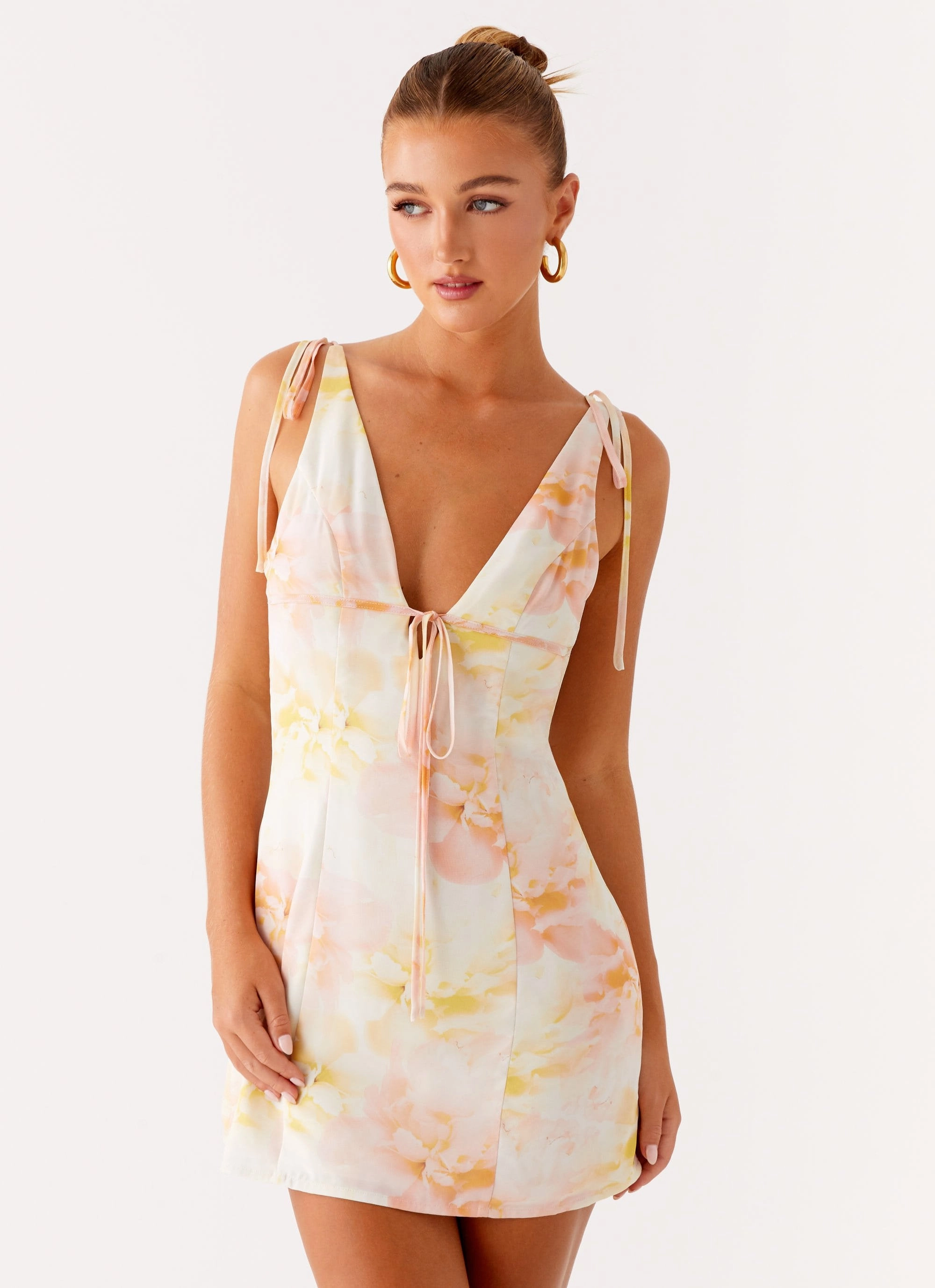 Cool Drape Alden Mini Dress - Floral Print