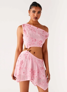 Aletta Sequin Mini Dress - Pink Classic-style Feminine Comfort