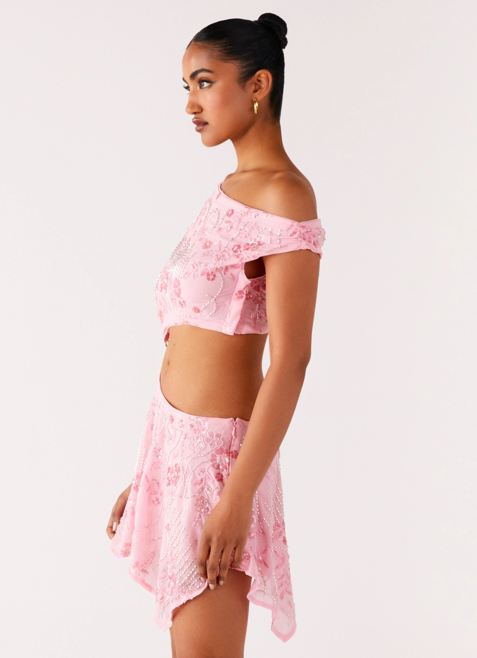 Aletta Sequin Mini Dress - Pink Flowy casual dress