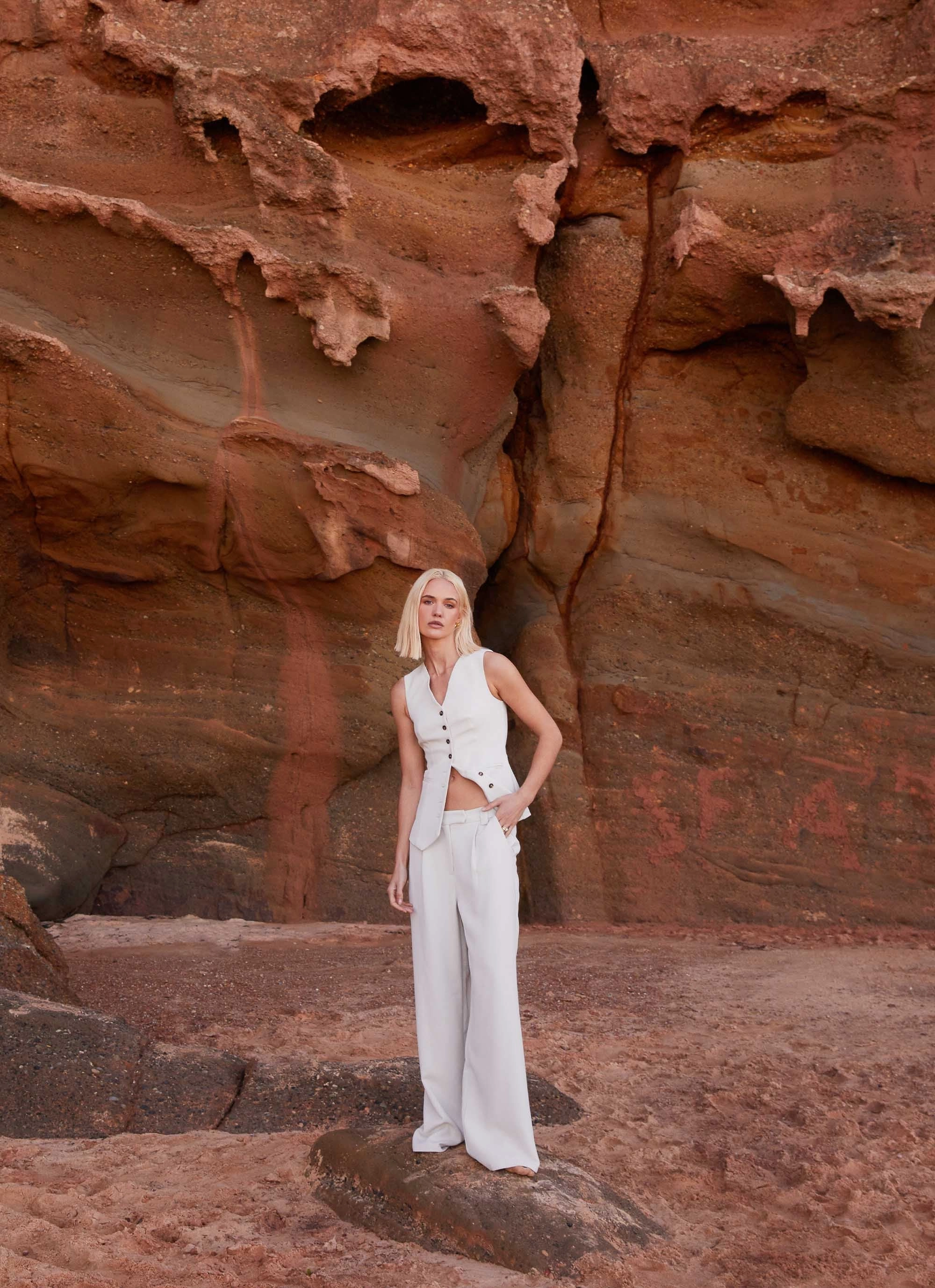 Alexis Vest Top - Pebble Ergonomic Cut Breathable Material