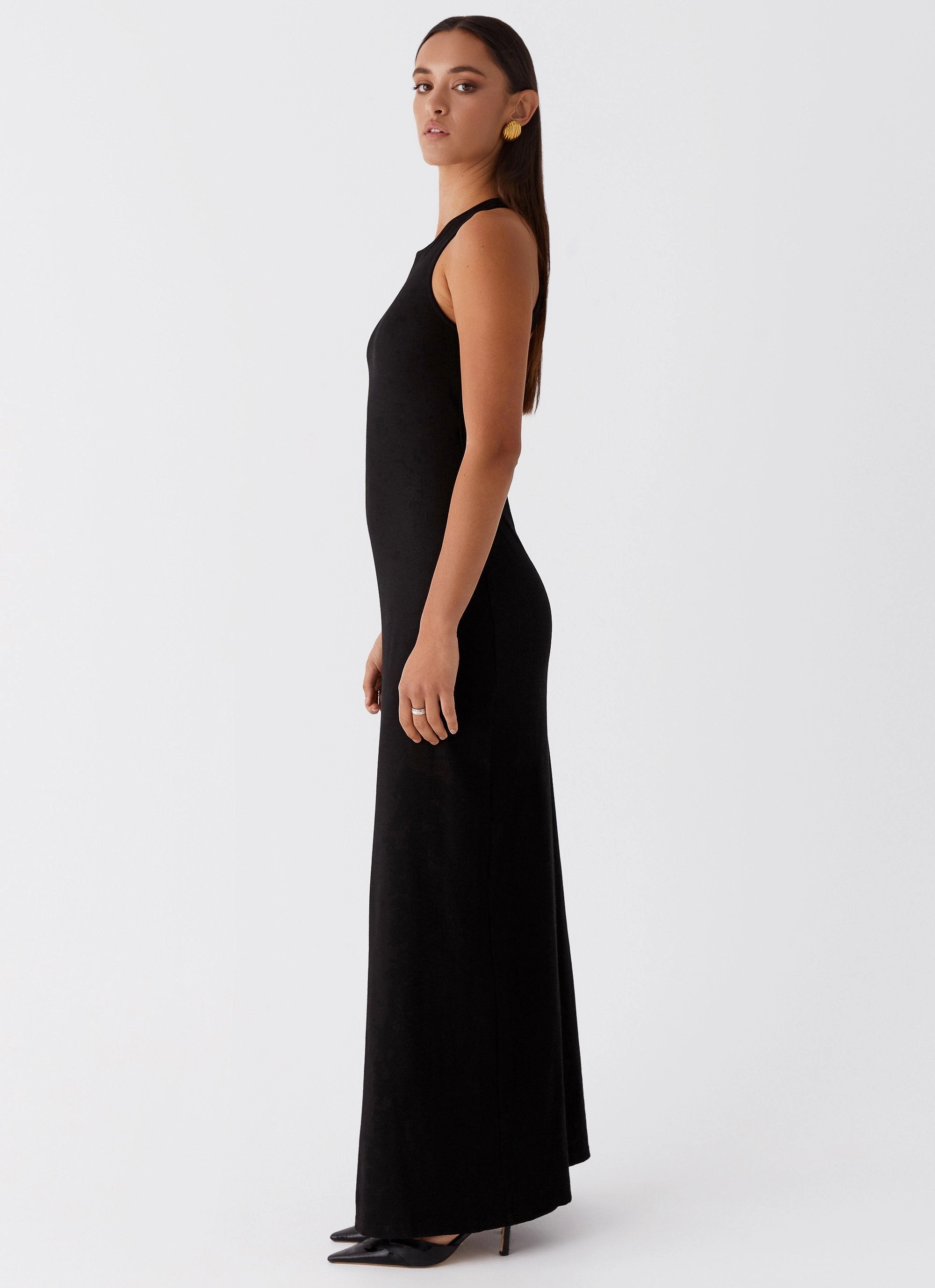 Comfortable Silhouette Alice Cut Out Maxi Dress - Black