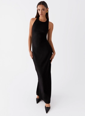 Alice Cut Out Maxi Dress - Black Event Safe Jewel Tones