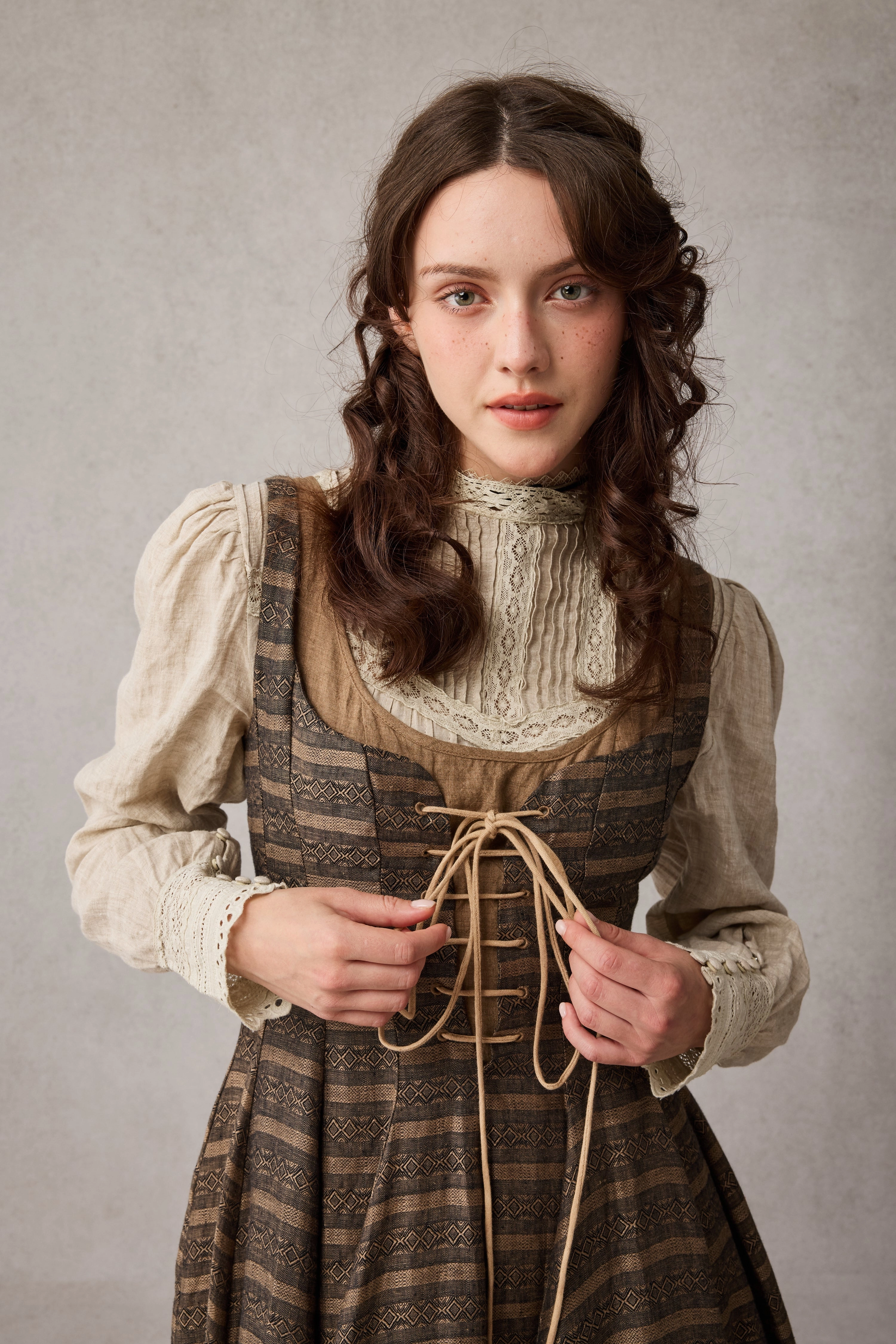 Alisa 25 | lace up linen dress CarbonNeutral Production AntiPillingTreatment