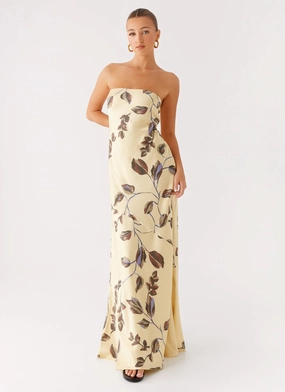 Alisa Strapless Maxi Dress - Buttercream Bliss Soft Gradient Comfy and Cozy