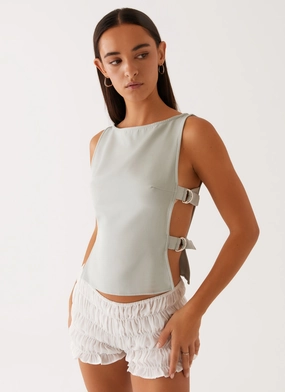 Airflow Ventilation Zones Ergonomic Shoulder Cut Cherish You Buckle Top - Sage
