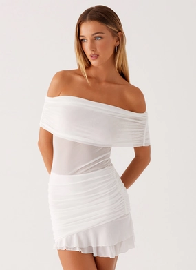Lightweight Wear Nelly Off Shoulder Mini Dress - White