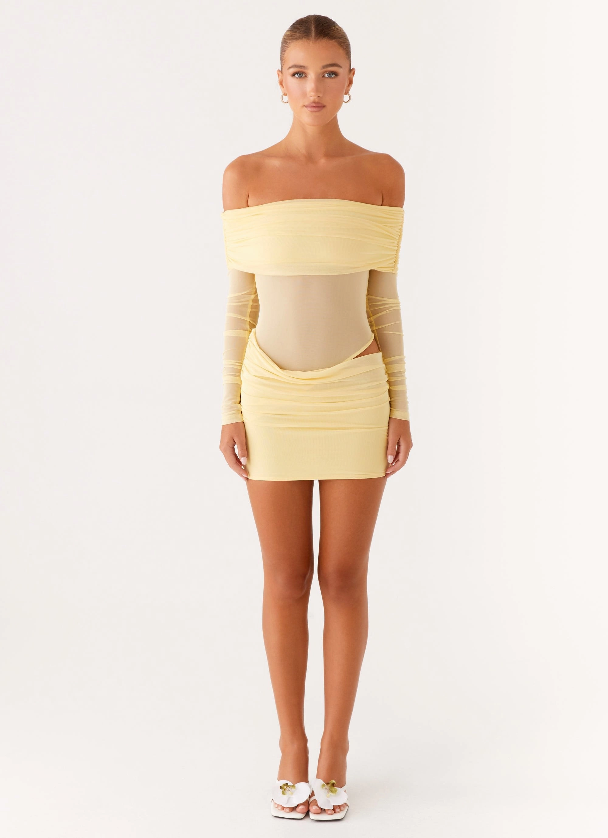 Relaxed Style Wear Tiered-Skirt No Doubt Mini Dress - Yellow