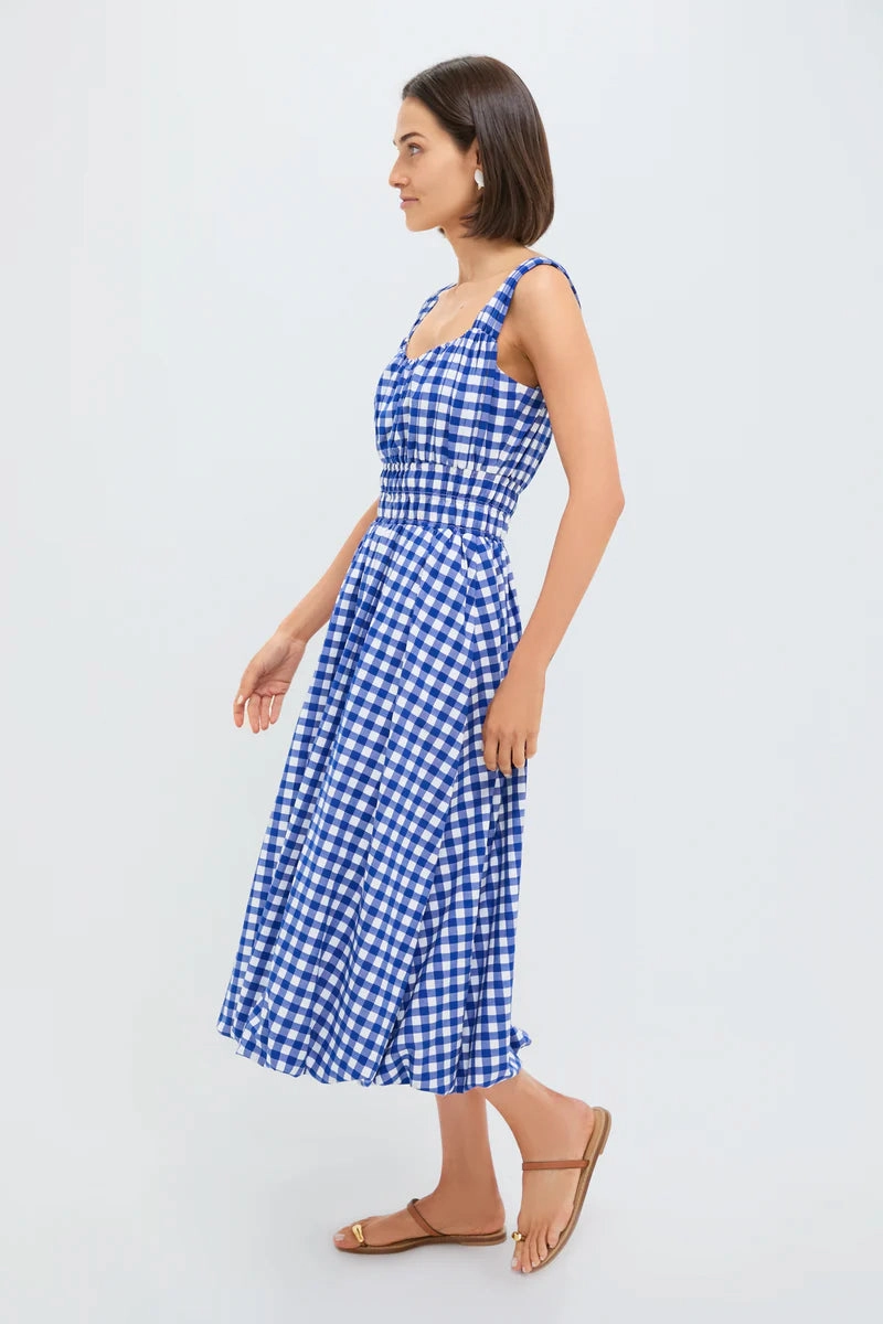 Sea NY Neci Gingham Tank Dress Mixed Fabric Stylish Mood