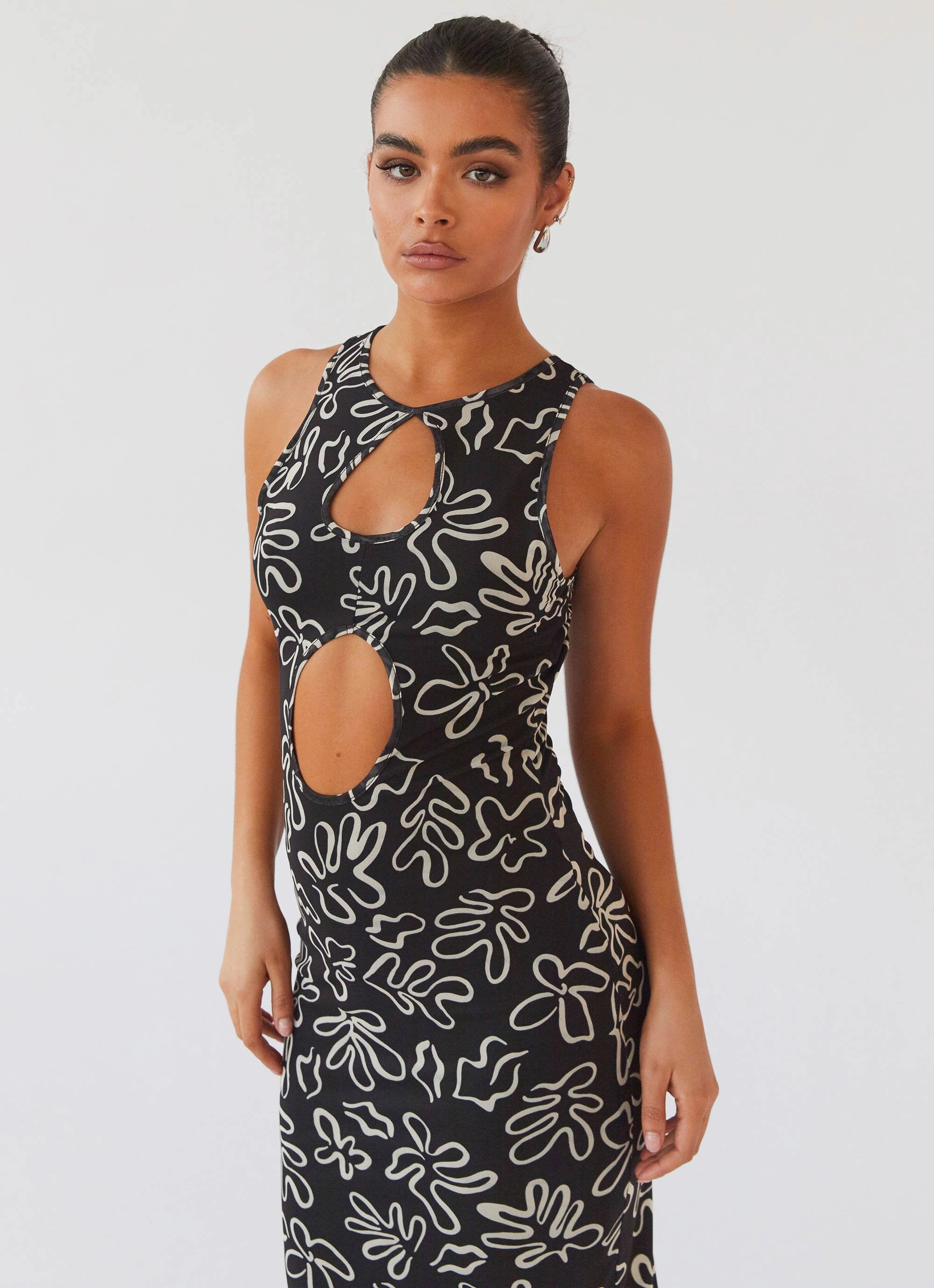 Flattering Look Wear All Eyes On Me Maxi Dress - Petal Gloom