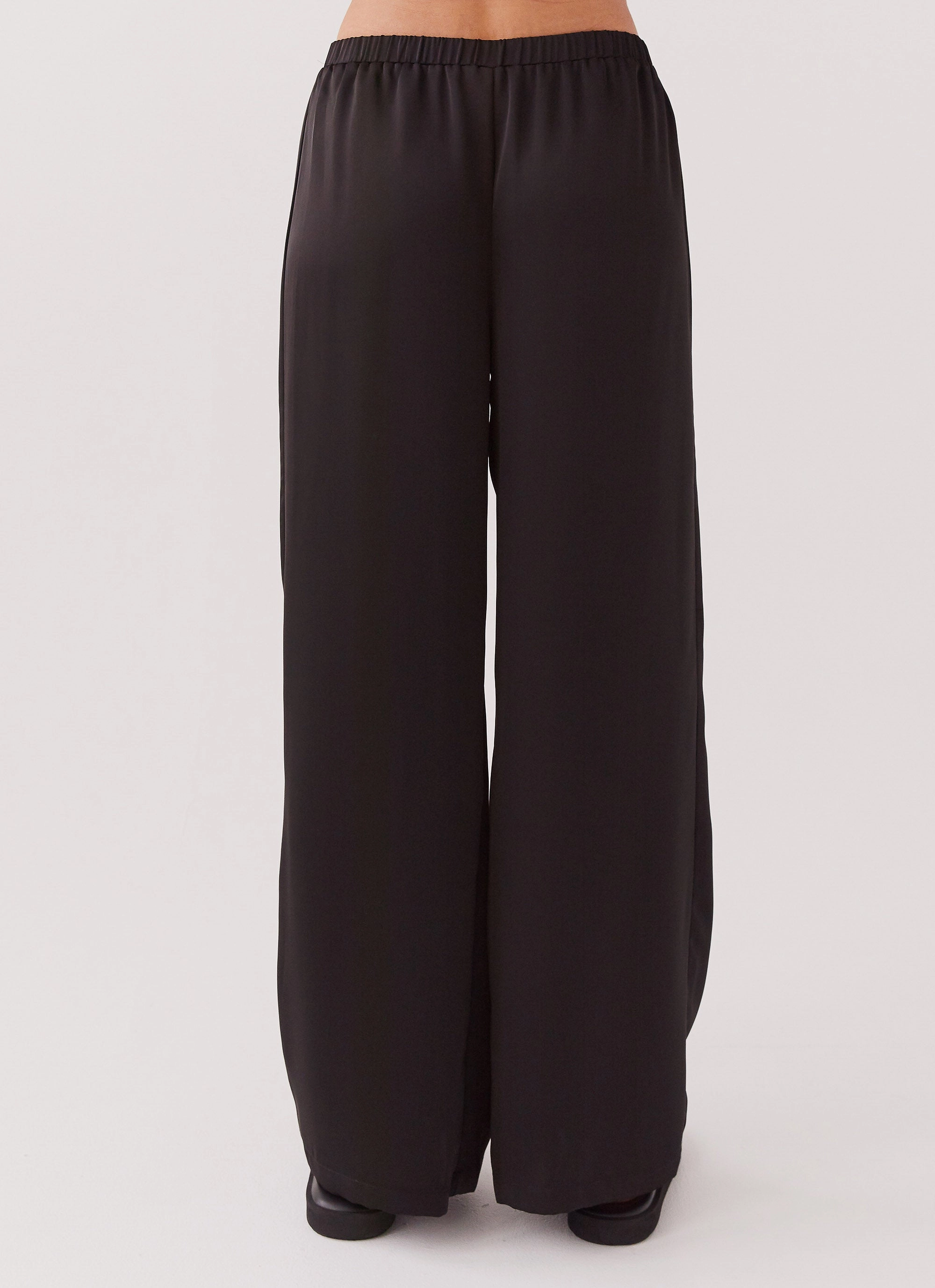 Palm Cove Satin Pants - Black Utility Style