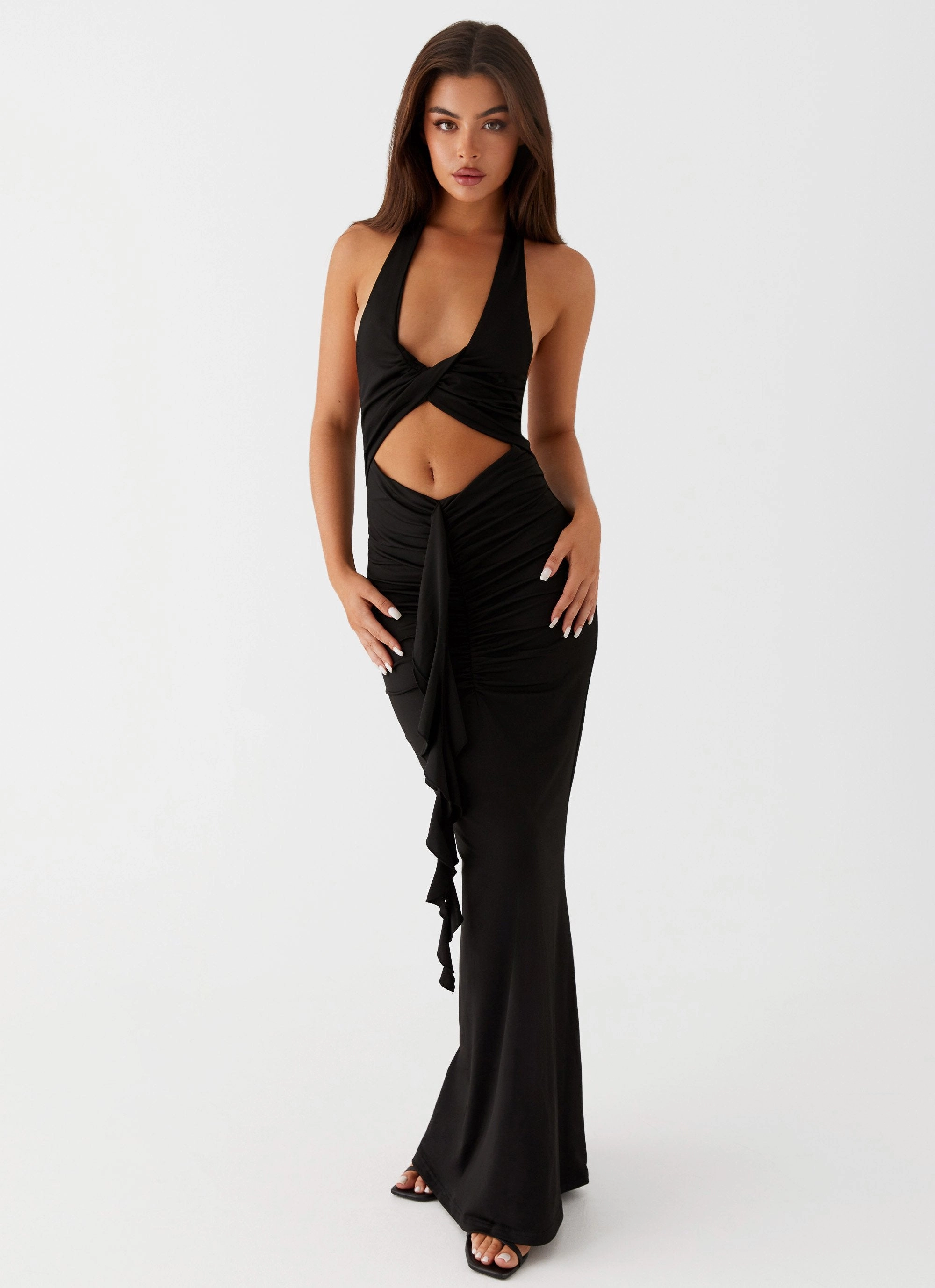 Sophisticated Look Allanna Frill Maxi Dress - Black