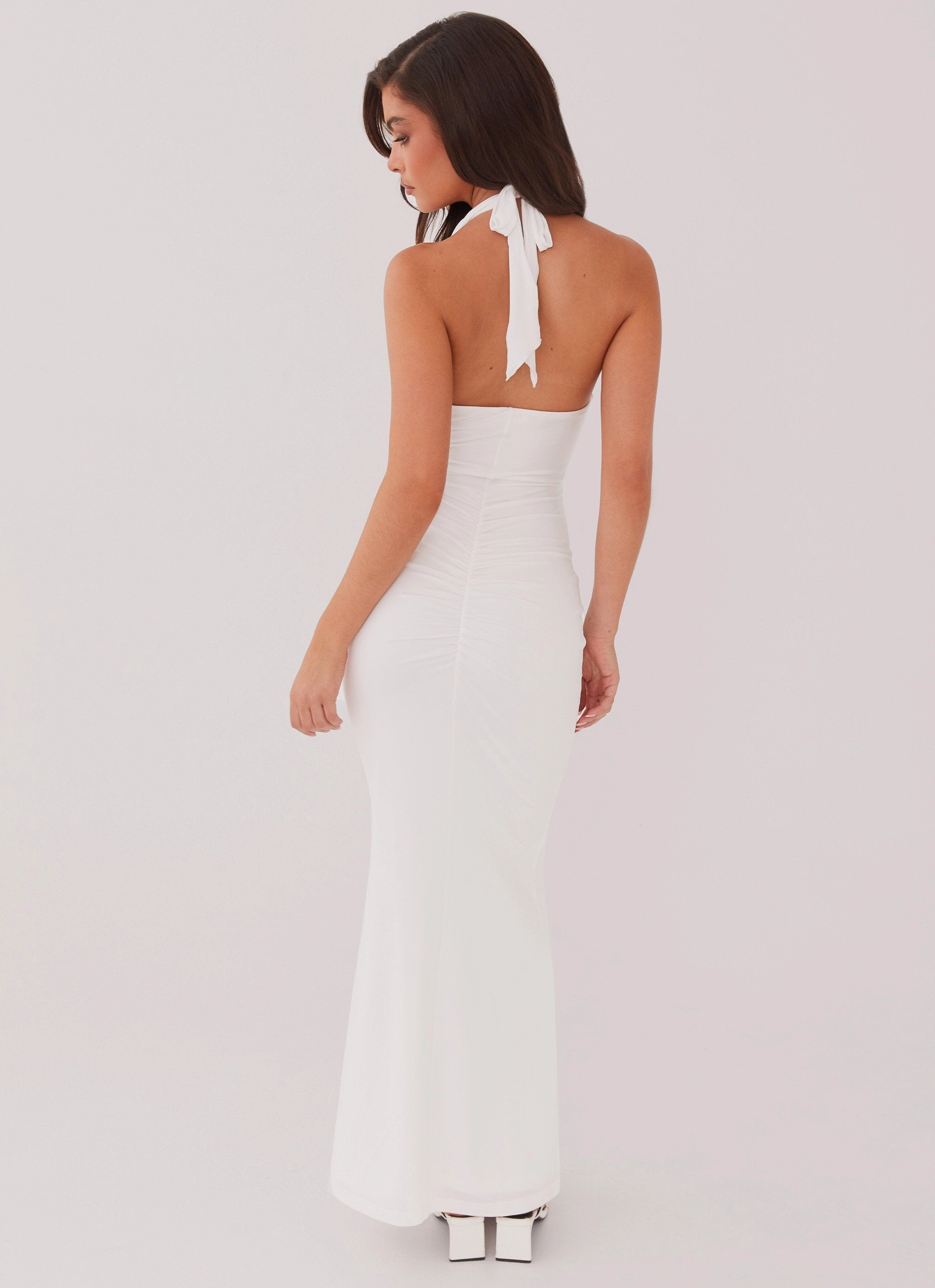 Allanna Frill Maxi Dress - White Sun-Protective