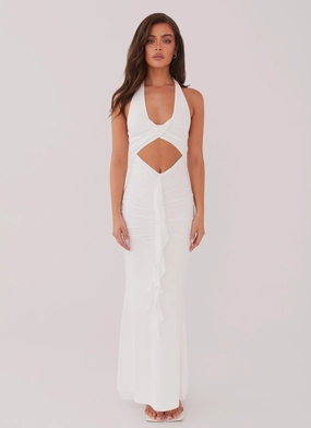 Casual Must-Have Allanna Frill Maxi Dress - White