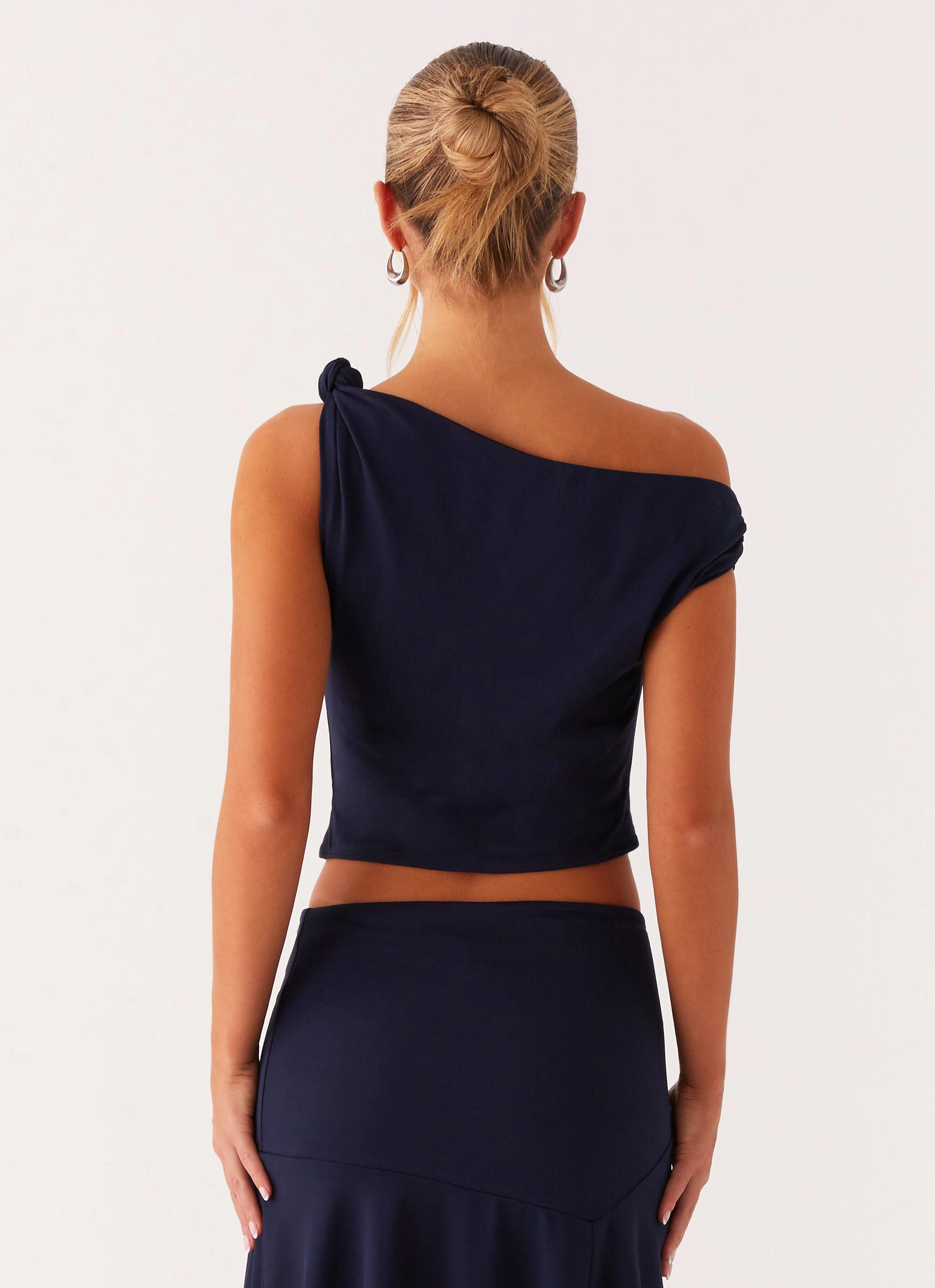 Viola Twist Shoulder Top - Navy Thermal Insulation Core