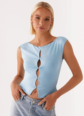 Ally Top - Baby Blue Simple Pullover