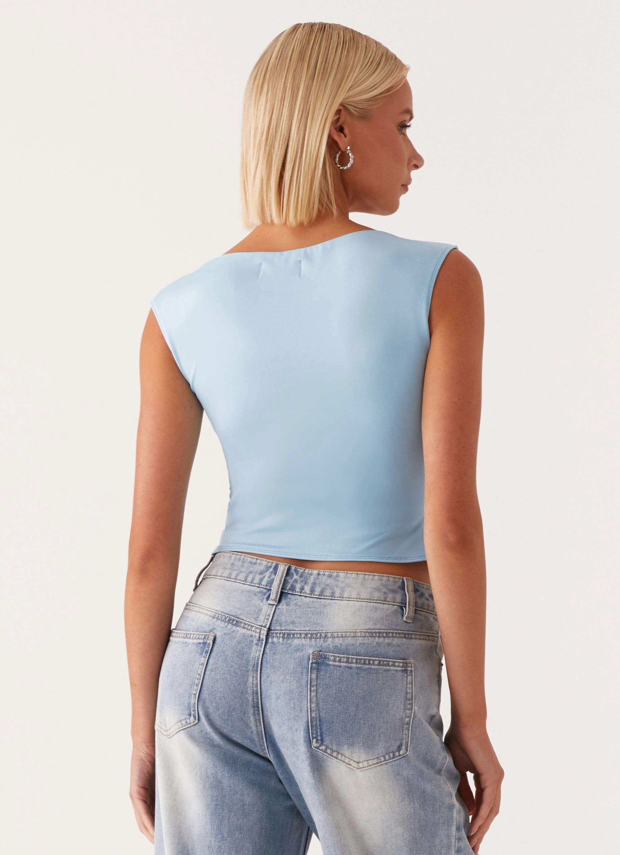 Soft Inner Lining Ally Top - Baby Blue