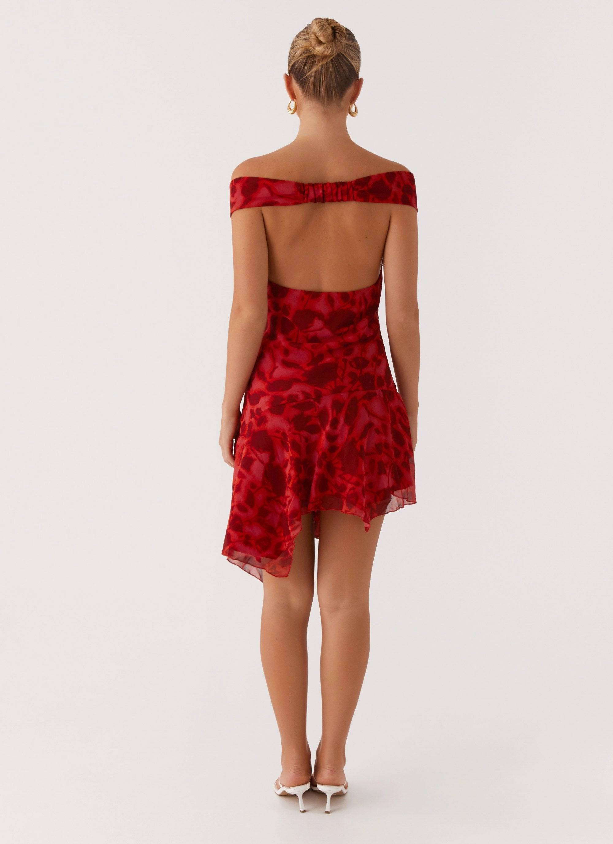 Relaxed fit wear Alma Mini Dress - Deep Red Floral