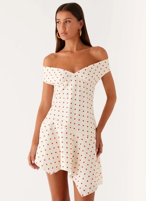 Trend Appeal Alma Mini Dress - White Red Polka Dot