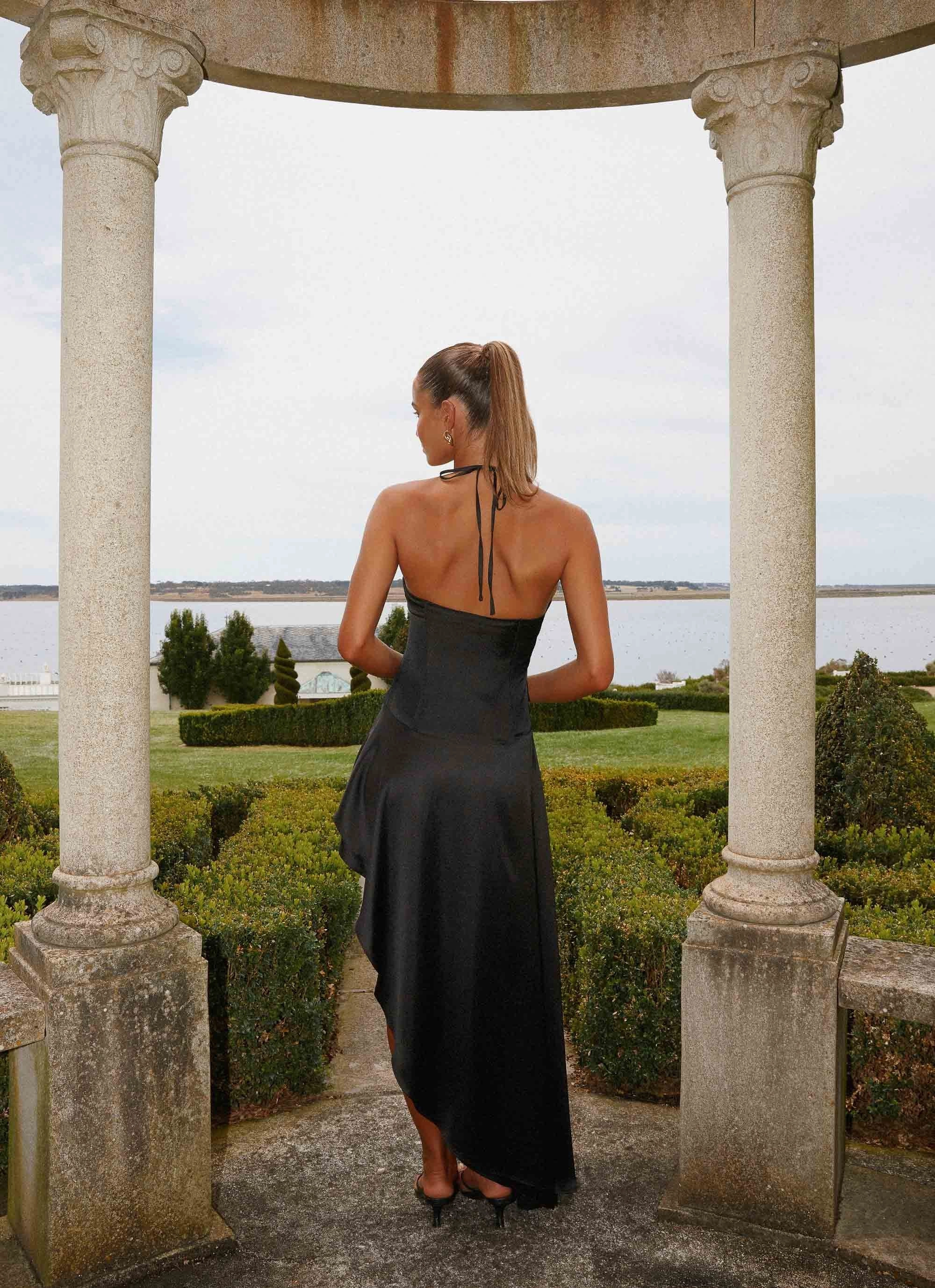 Sheer Look Silk-Blend Always Midi Dress - Black