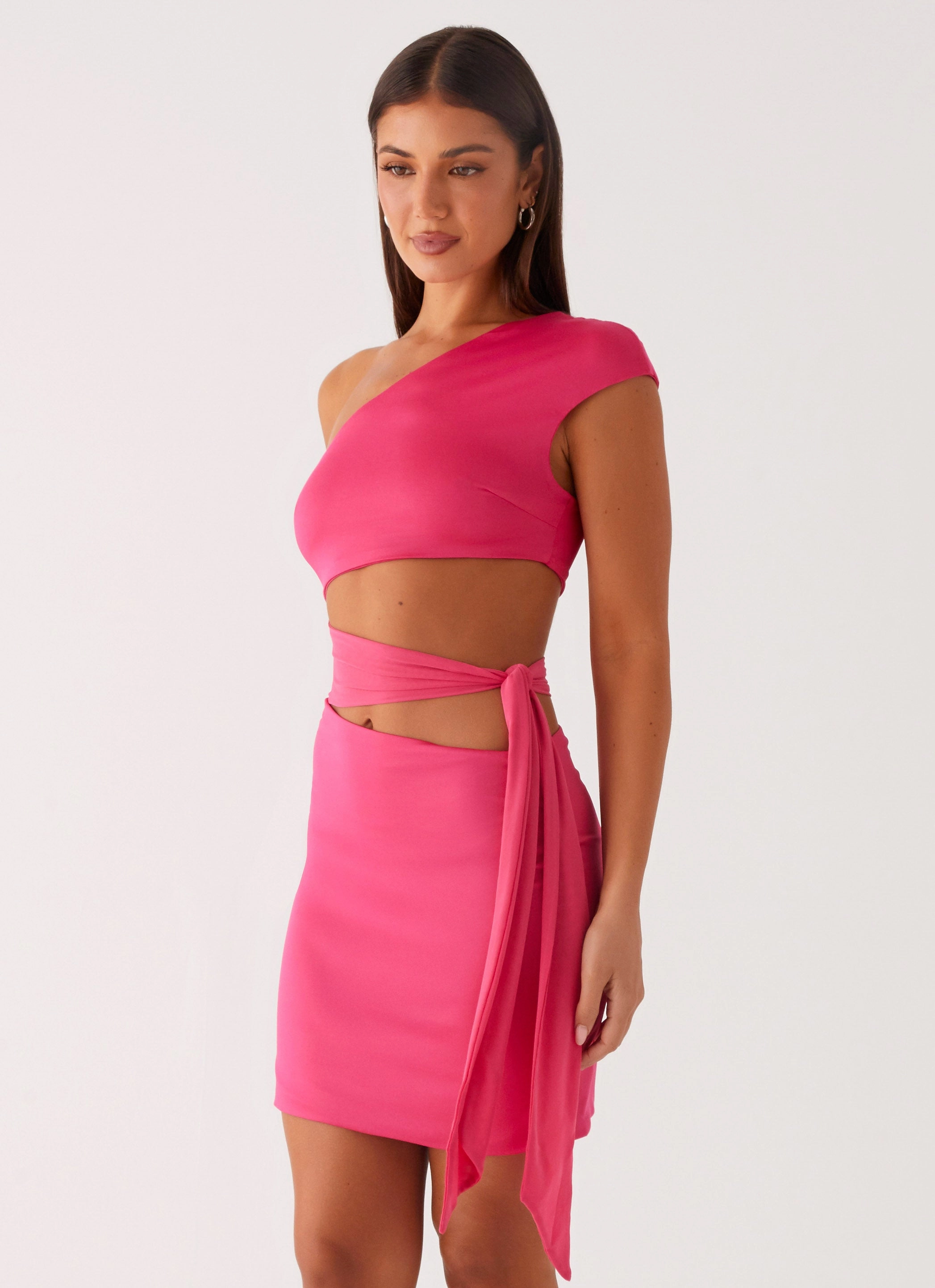 EasyCareMaterial Amara Mini Dress - Hot Pink