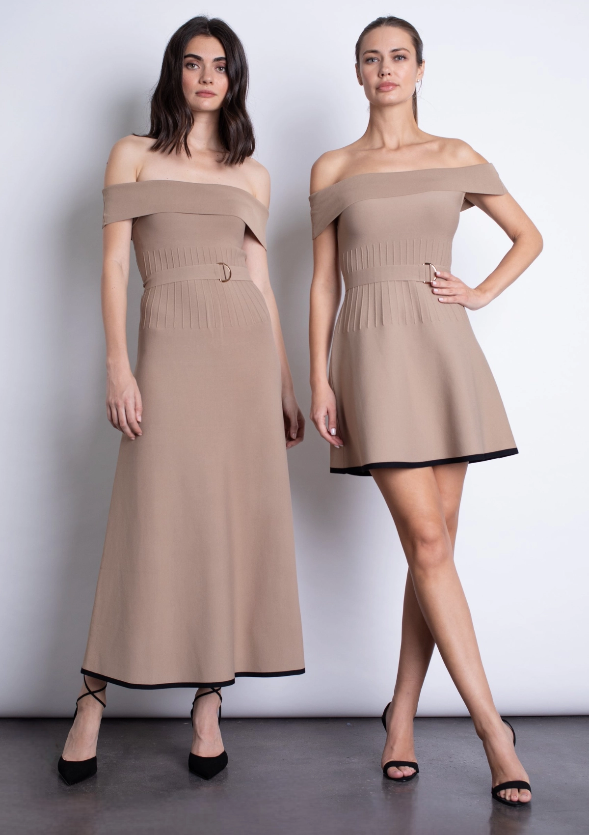 Amaya Knit Mini Dress - Shiitake Texture Flow