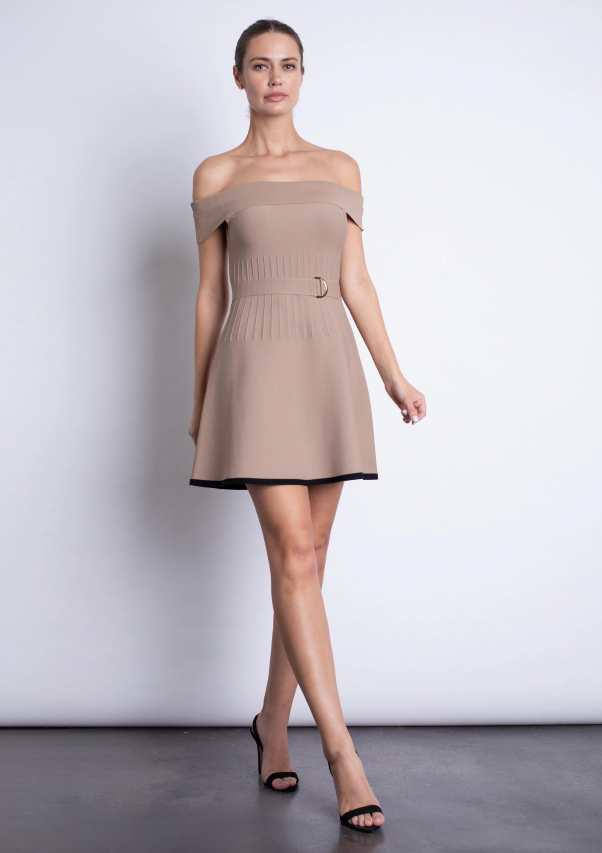 Amaya Knit Mini Dress - Shiitake Clean Finish Polished Wear
