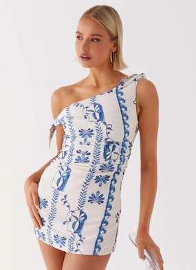 Weekend Edge Amazonia Linen Mini Dress - Floral Wave