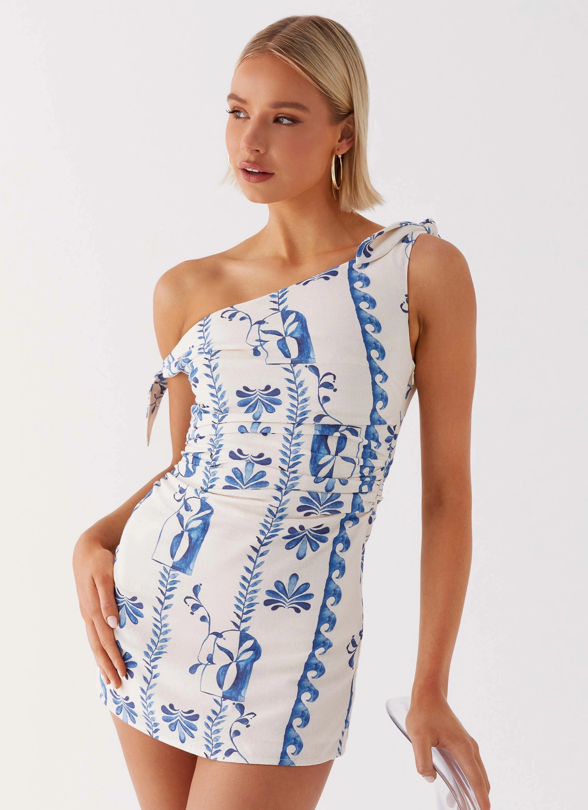 Weekend Edge Amazonia Linen Mini Dress - Floral Wave