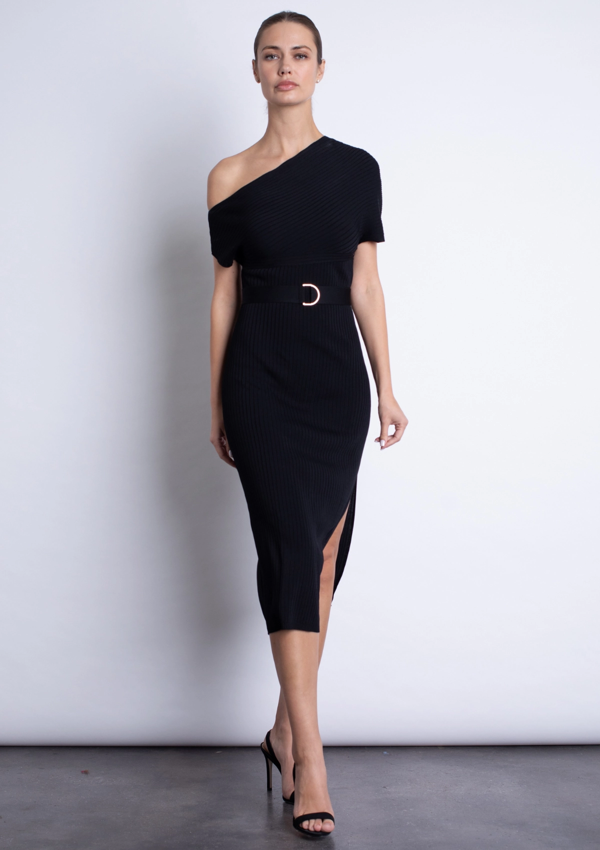 Soft Structure Amber Knit Midi Dress - Black