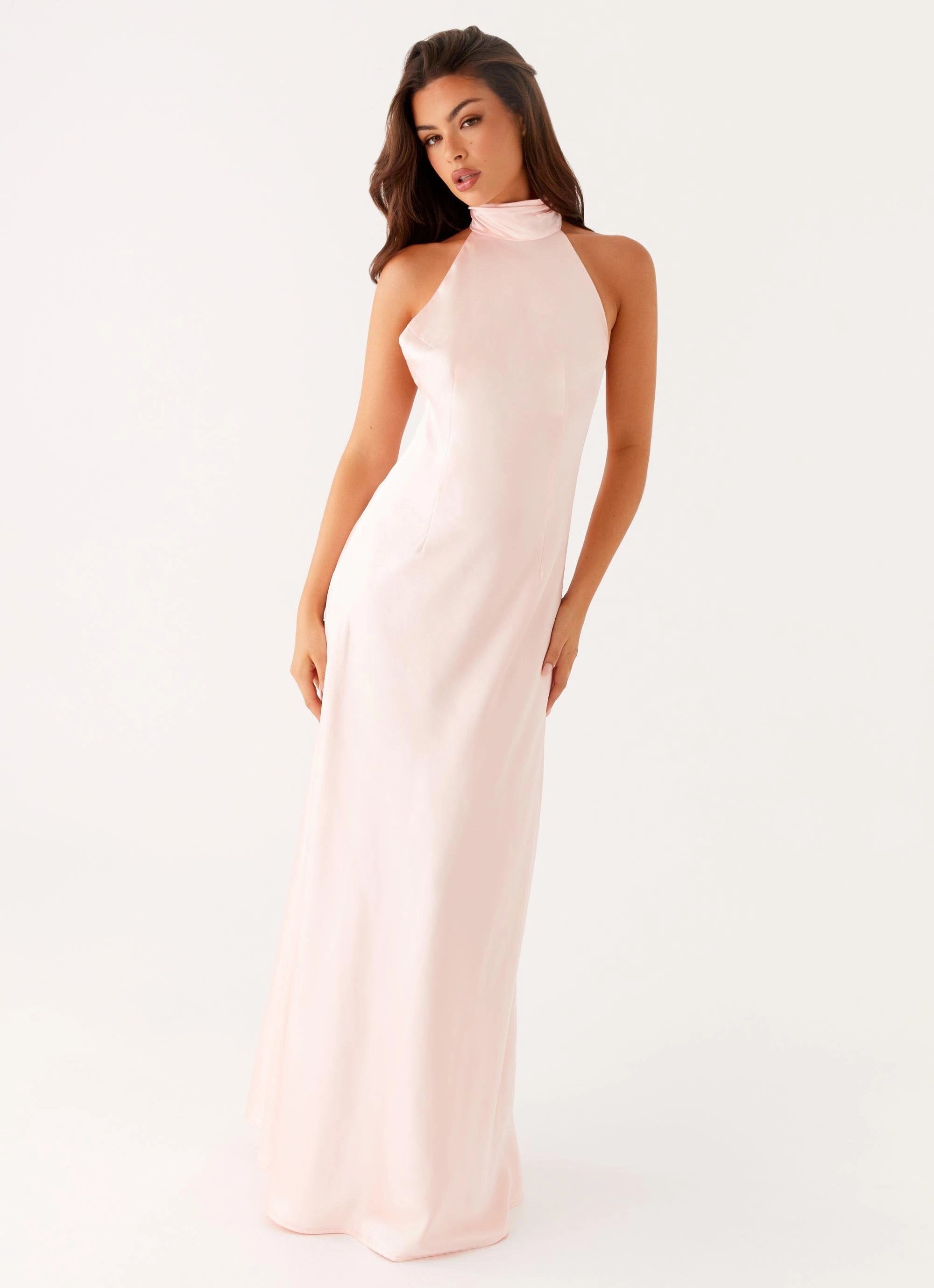 Siani Backless Maxi Dress - Pink Everyday Ready High-Neck