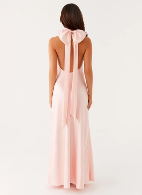 Classic and Modern Soft and Smooth Siani Backless Maxi Dress - Pink