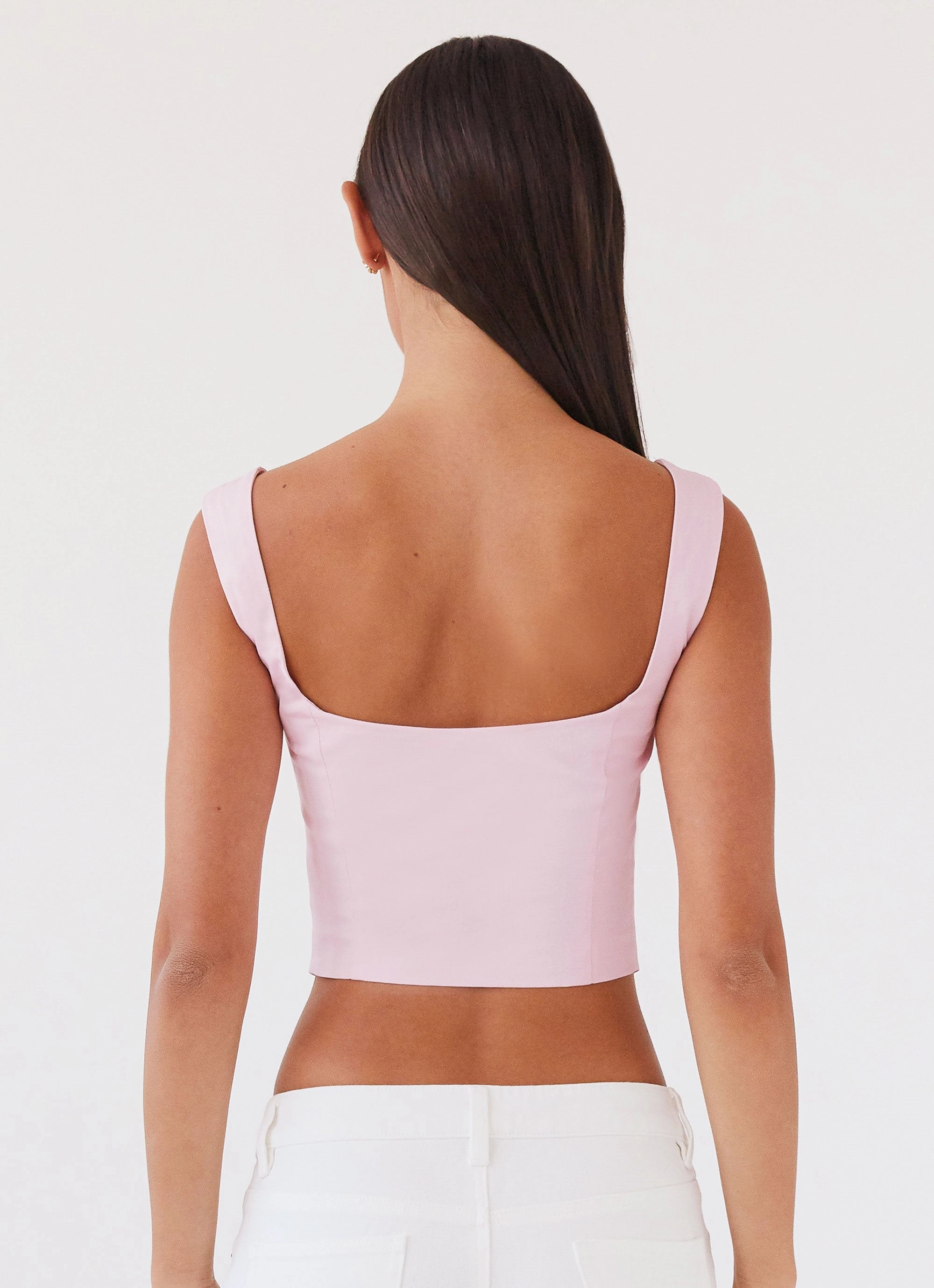 Microfiber Material Ambretta Corset Top - Pink