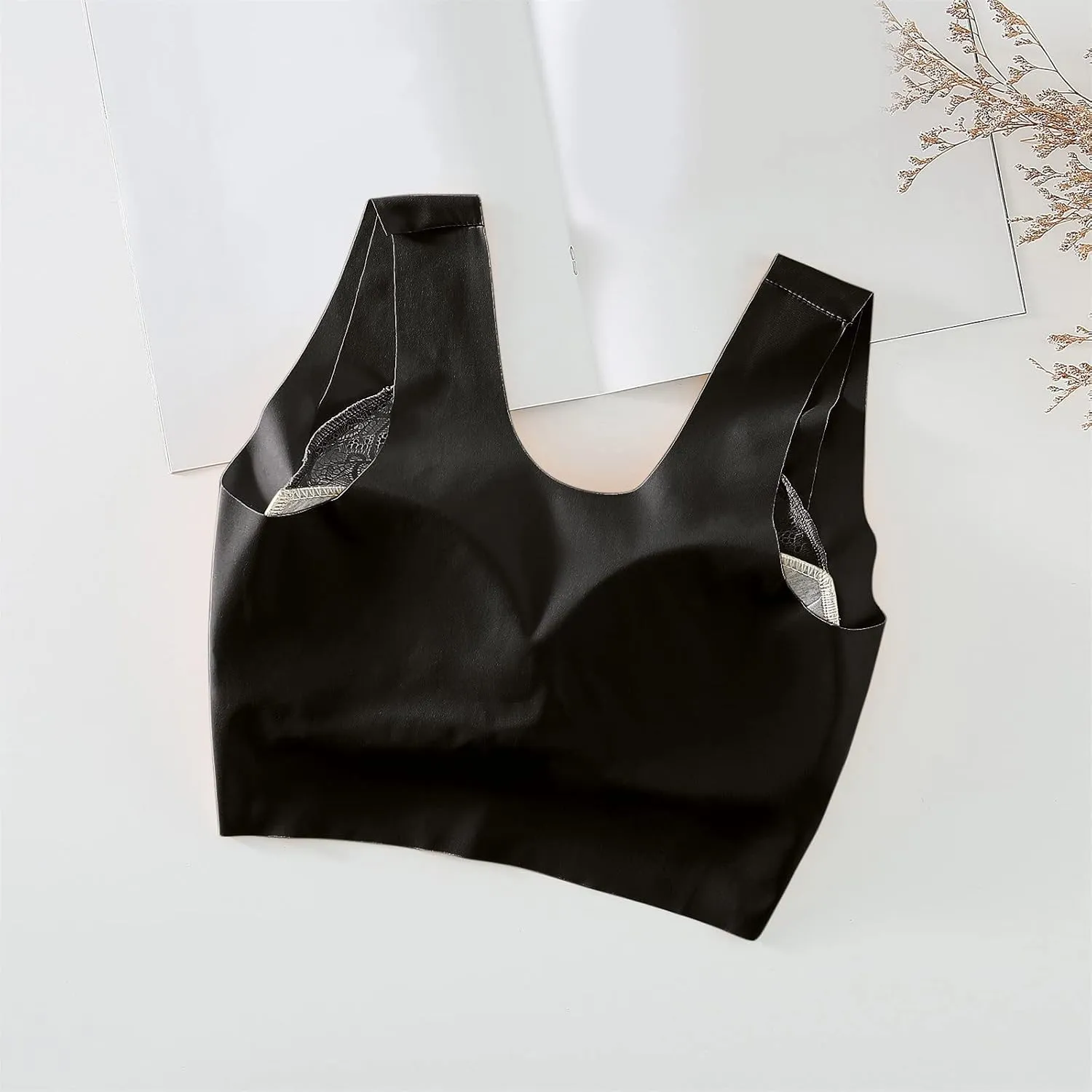 AMDBEL Bras for Women No Underwire, Women's Bras Plus Size Push Up Bralette Full Coverage Sexy Lace Bras Everyday Bras