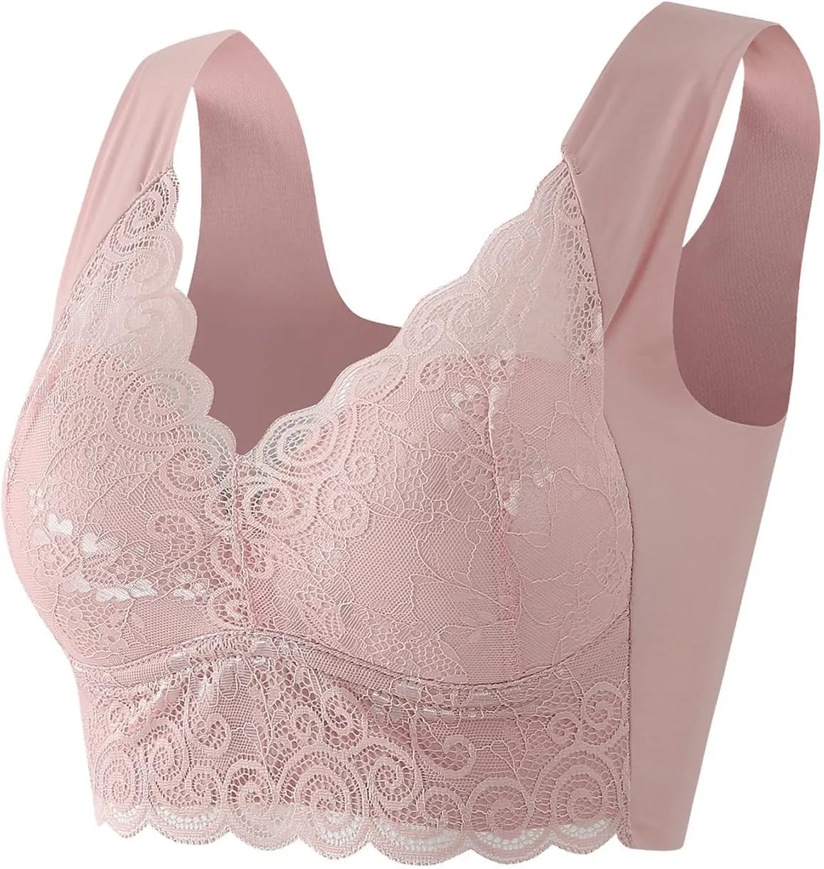 AMDBEL Bras for Women No Underwire, Women's Bras Plus Size Push Up Bralette Full Coverage Sexy Lace Bras Everyday Bras