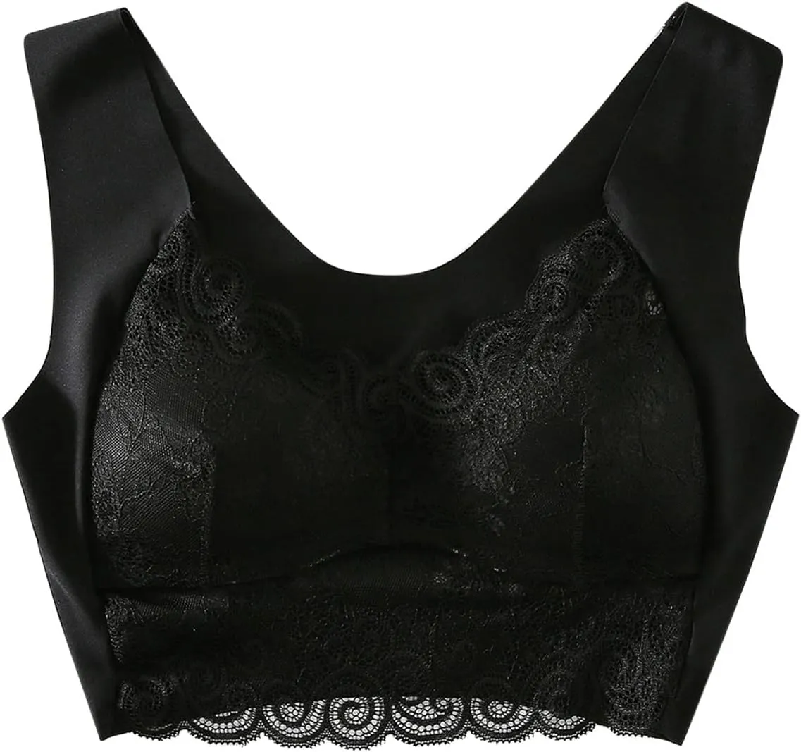 AMDBEL Bras for Women No Underwire, Women's Bras Plus Size Push Up Bralette Full Coverage Sexy Lace Bras Everyday Bras