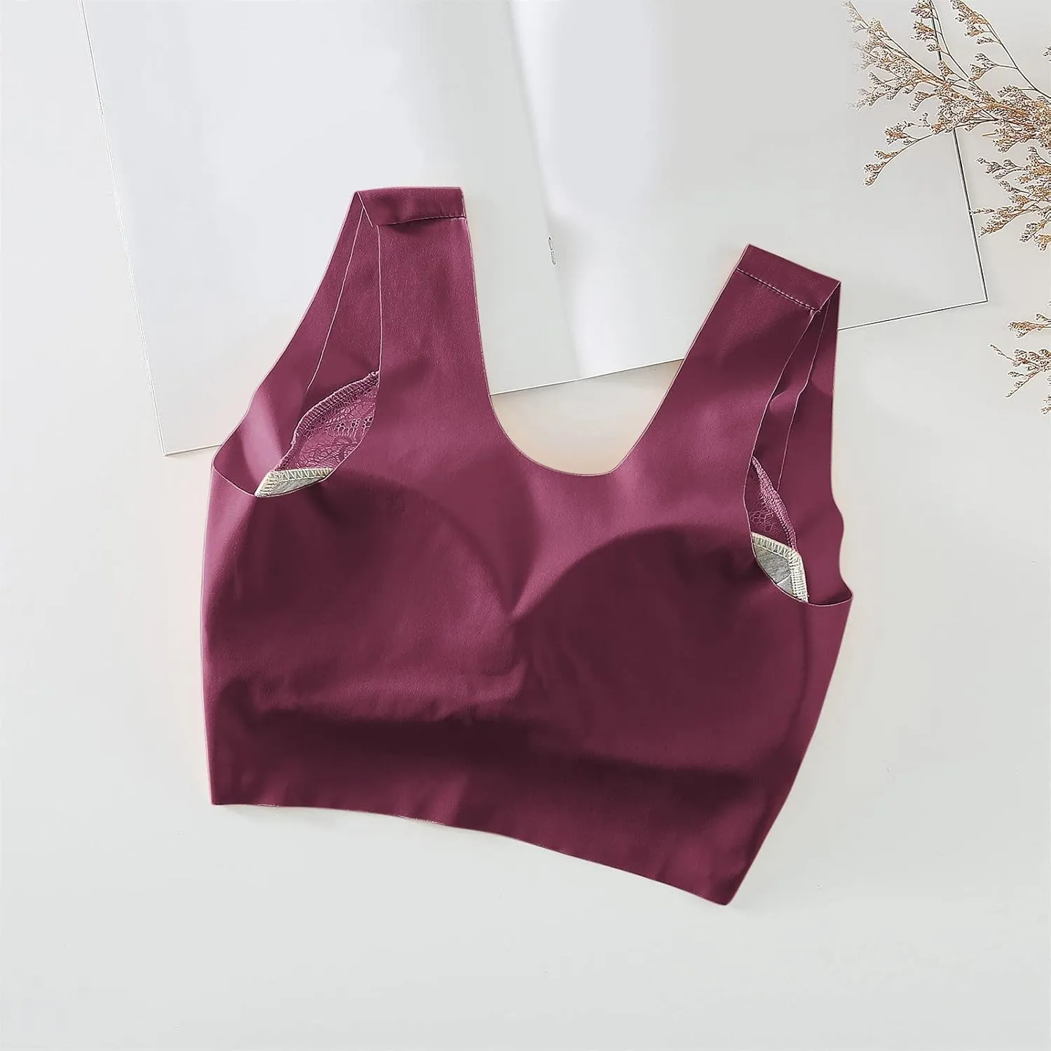AMDBEL Bras for Women No Underwire, Women's Bras Plus Size Push Up Bralette Full Coverage Sexy Lace Bras Everyday Bras