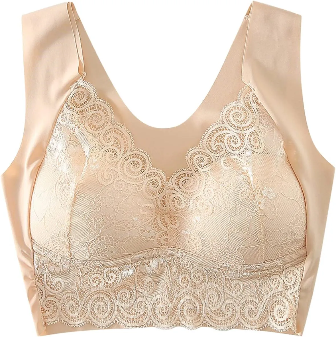 AMDBEL Bras for Women No Underwire, Women's Bras Plus Size Push Up Bralette Full Coverage Sexy Lace Bras Everyday Bras