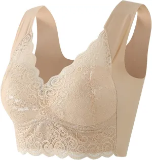 AMDBEL Bras for Women No Underwire, Women's Bras Plus Size Push Up Bralette Full Coverage Sexy Lace Bras Everyday Bras